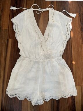 The Impeccable Pig White Eyelet Romper